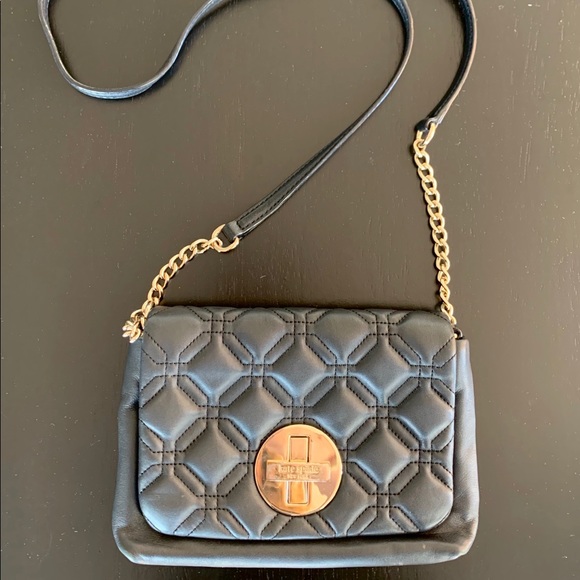 Kate Spade Black Leather Crossbody w Chain Straps - Picture 1 of 7
